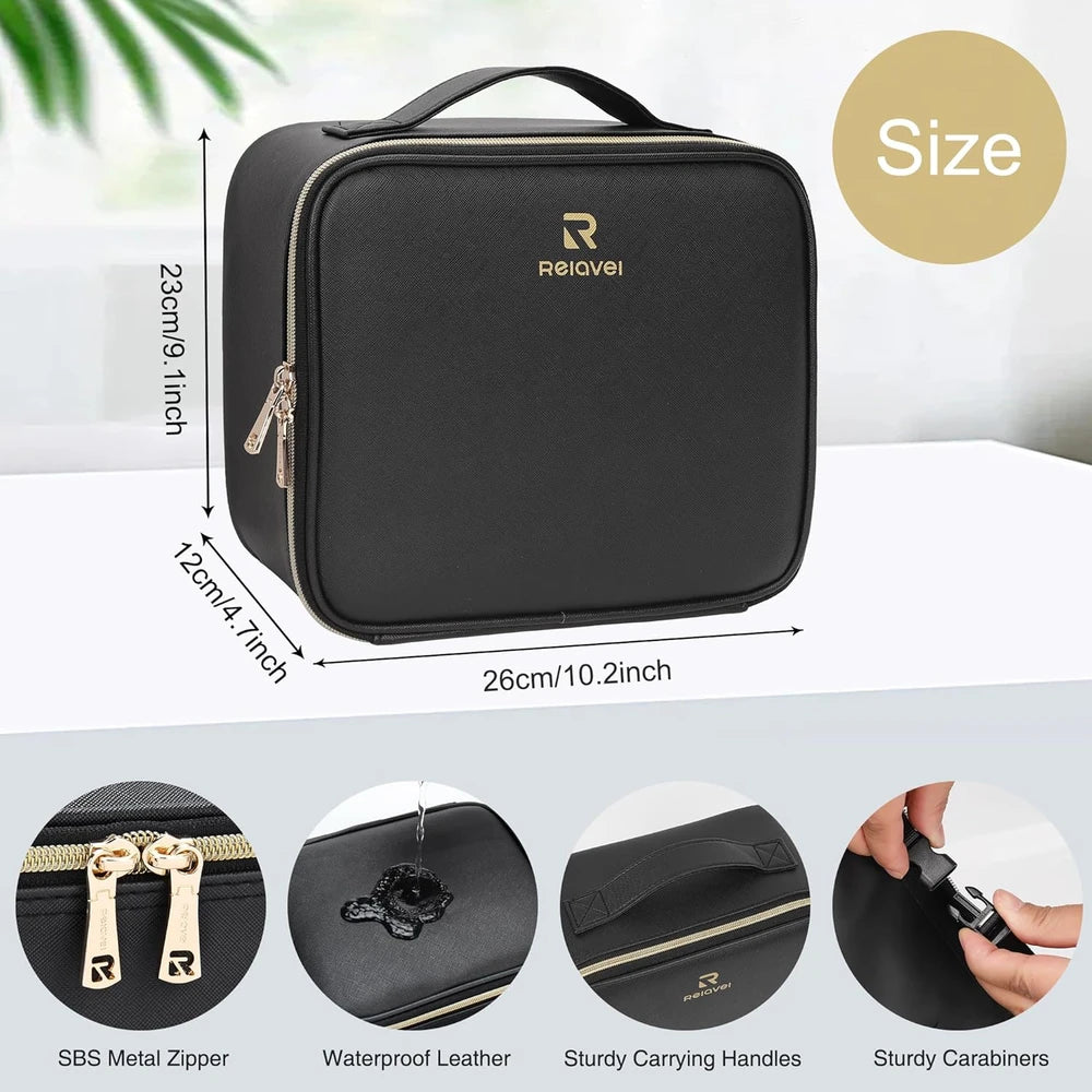 Relavel Travel Makeup Case with LED Mirror