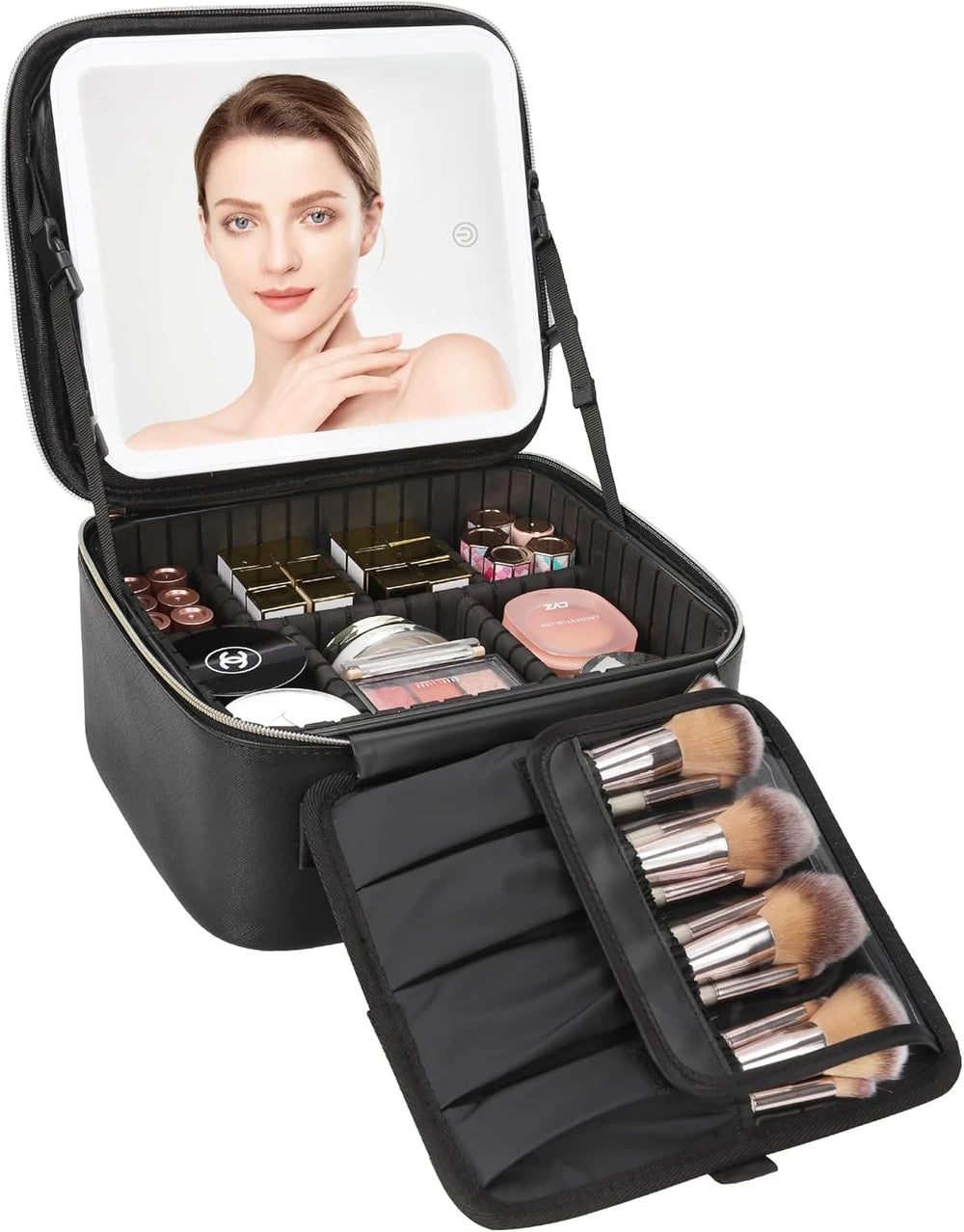 Relavel Travel Makeup Case with LED Mirror